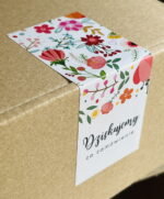 Naklejki banderole na pudełka Dziękujemy za zamówienie