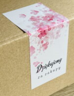 Naklejki banderole na pudełka Dziękujemy za zakupy