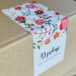 Naklejki banderole na pudełka Dziękuję za zamówienie