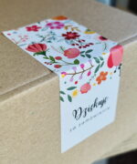 Naklejki banderole na pudełka Dziękuję za zamówienie