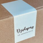 Naklejki banderole na pudełka Dziękujemy za zamówienie