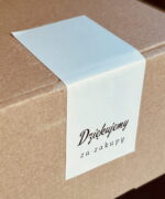 Naklejki banderole na pudełka Dziękujemy za zakupy