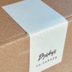 Naklejki banderole na pudełka Dziękuję za zakupy