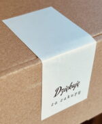 Naklejki banderole na pudełka Dziękuję za zakupy