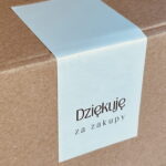 Naklejki banderole na pudełka Dziękuję za zakupy