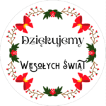 Naklejki Dziękujemy Wesołych Świąt