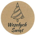 Naklejki kraft Wesołych Świąt choinka