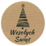 Naklejki kraft Wesołych Świąt choinka