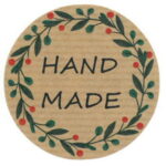 Naklejki kraft Hand Made święta