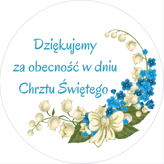 1494 Naklejki Chrzest Dziękujemy - obrazek 1