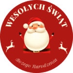 Naklejki Wesołych Świąt Mikołaj