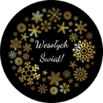 Naklejki złoty wianek Wesołych Świąt