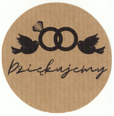 170 Naklejki kraft DZIĘKUJEMY - obrazek 1
