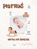 Plakat metryczka ze zdjęciem