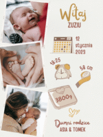 Plakat metryczka ze zdjęciami