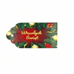 Etykiety Wesołych Świąt 4x8 cm