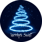 Naklejki Wesołych Świąt choinka neon