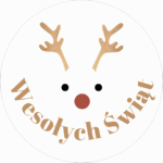 Naklejki Wesołych Świąt renifer