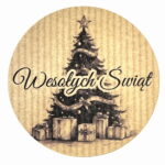 Naklejki retro kraft Wesołych Świąt
