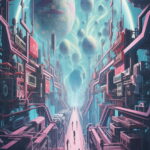 Plakat sci-fi komiksowy