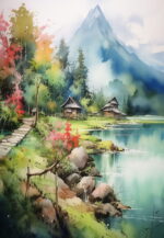 Plakat Domek nad jeziorem