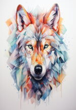 Plakat Geometryczny wilk