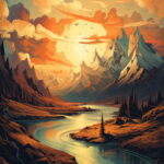 Plakat Krajobraz góry