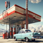 Plakat Moto stacja paliw