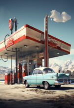 Plakat Moto stacja paliw