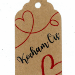 Etykiety kraft Walentynki Kocham Cię