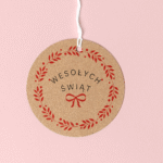 Zawieszki okrągłe kraft Wesołych Świąt