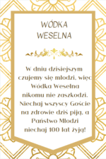 Zawieszki na alkohol WÓDKA WESELNA