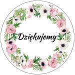 Naklejki na rolce DZIĘKUJEMY wianek ślub - obrazek 2