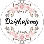 Naklejki na rolce DZIĘKUJEMY wianek ślub - obrazek 2