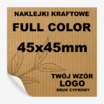 Naklejki Personalizowane Kraft - Twój Wzór - Kwadratowa 45x45mm