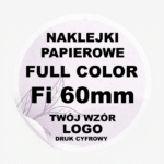 Naklejki Personalizowane Białe - Twój Wzór - Logo - Okrągła - 60mm