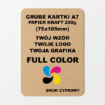 Gruba Kartka / Ulotka - Papier Kraft 250g A7 (75x105mm)