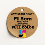 Zawieszka - Etykieta - Metka - KRAFT - OKRĄGŁA 5CM