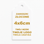 Zawieszka - Etykieta - Metka - ZŁOCONA - KSZTAŁTNA 4x6