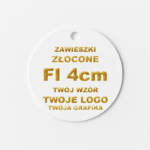 Zawieszka - Etykieta - Metka - ZŁOCONA - OKRĄGŁA 4CM