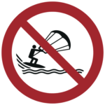 Naklejki Zakaz P065 - Zakaz uprawiania kitesurfingu