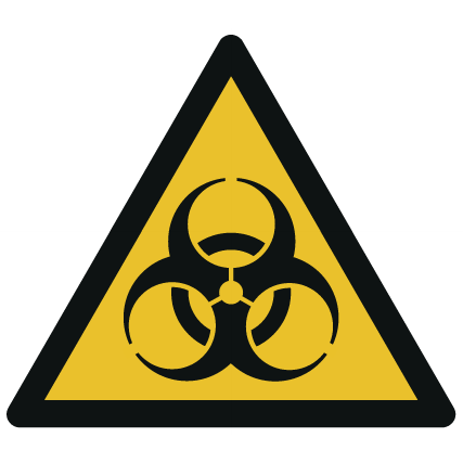 W009 Naklejki Znak ostrzegawczy W009 - Ostrzeżenie przed skażeniem biologicznym - obrazek 1