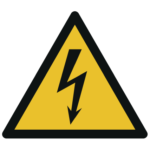 Naklejki Znak ostrzegawczy W012 - Ostrzeżenie przed napięciem elektrycznym