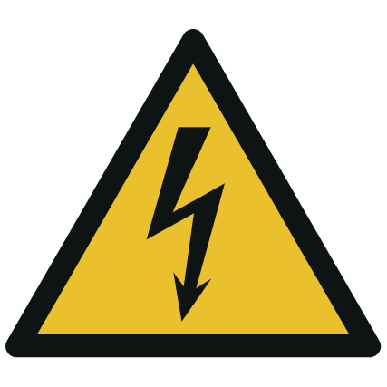 W012 Naklejki Znak ostrzegawczy W012 - Ostrzeżenie przed napięciem elektrycznym - obrazek 1