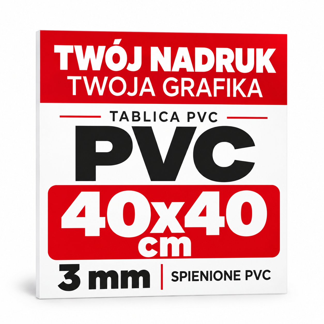 PVC4040-3 Tablica Szyld Reklama - PVC 3mm Własny Nadruk - Grafika - 40x40 cm - obrazek 1