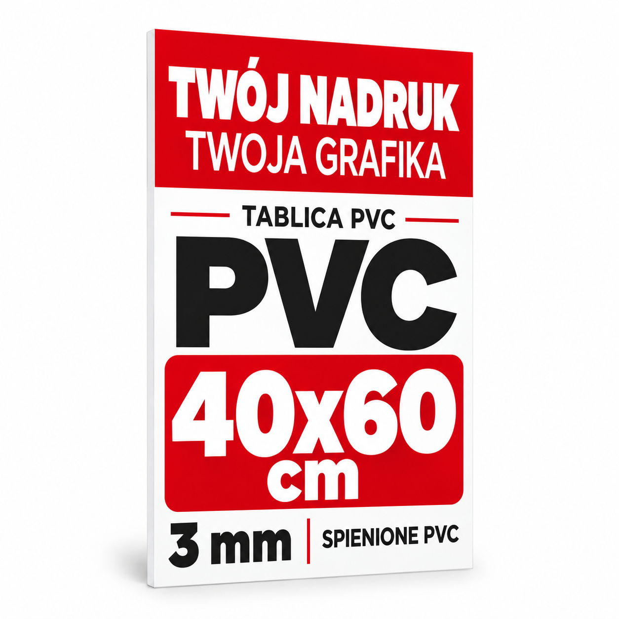 PVC4060-3 Tablica Szyld Reklama - PVC 3mm Własny Nadruk - Grafika - 40x60 cm - obrazek 1