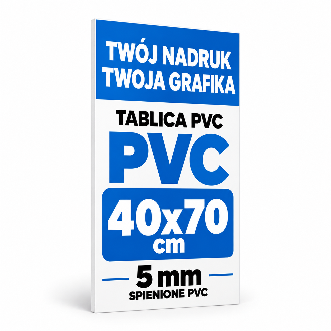 PVC4070-5 Tablica Szyld Reklama - PVC 5mm Własny Nadruk - Grafika - 40x70 cm - obrazek 1