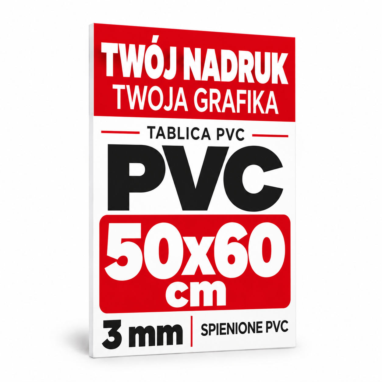 PVC5060-3 Tablica Szyld Reklama - PVC 3mm Własny Nadruk - Grafika - 50x60 cm - obrazek 1